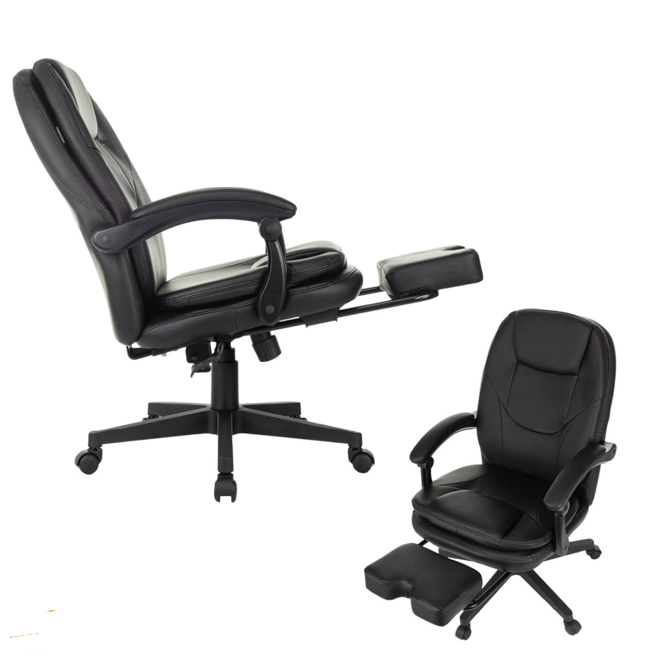 Кресло офисное экокожа, черное